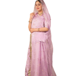 Lilac Aari Sequins Work Rajputi Poshak Set (Unstitched) | Pure Georgette Odhna | Jaipurio Ethnic Wear